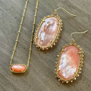 Retired Kendra Scott Elisa Satellite Necklace & Danielle Drop Earrings | Rose